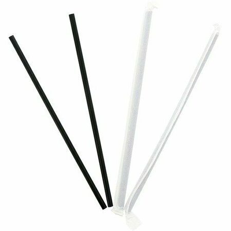 SOUTHEASTERN PAPER GROUP Straws, Wrapped, 7-3/4in, Black, 5000PK EGS600228